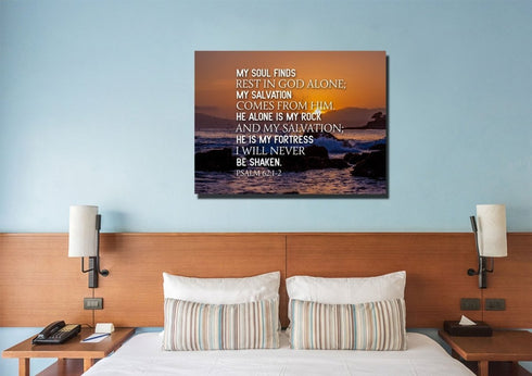 Psalm 62:1-2 Canvas Wall Art Print